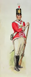 Britischer Soldat in napoleonischer Zeit mit Muskete
